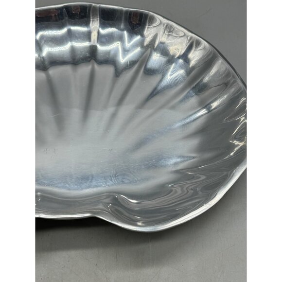 old town imports shell pewter dish tray signed #392379 made Mexico 14x11" READ - Picture 5 of 8